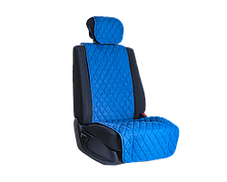 Накидка на переднее сиденье автомобиля Vital Technologies Накидка из алькантары однотонная (ромб) Blue