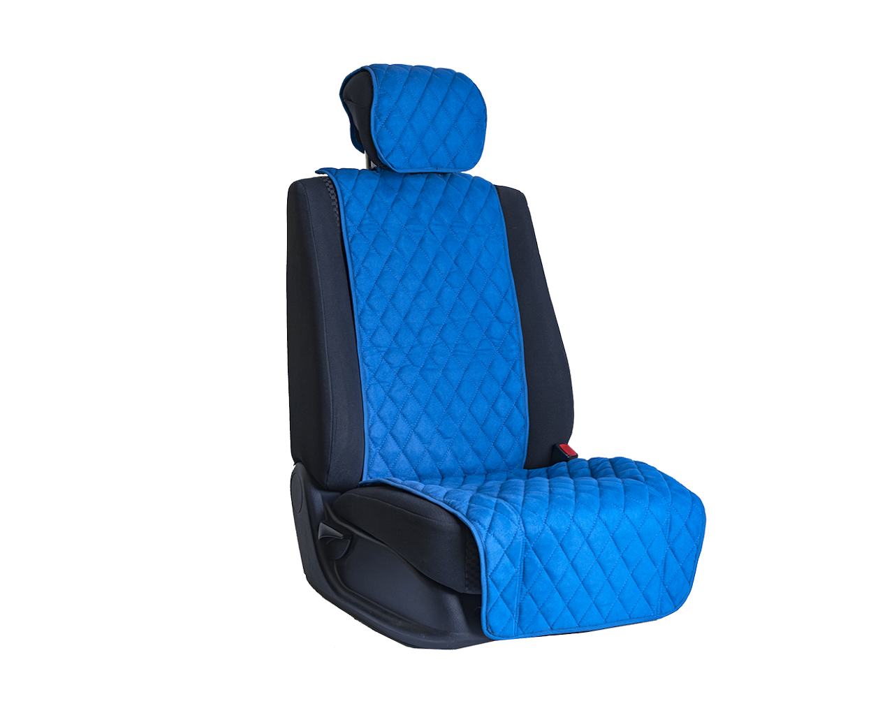 Накидка на переднее сиденье автомобиля Vital Technologies Накидка из алькантары однотонная (ромб) Blue - фото 1 - id-p145515244