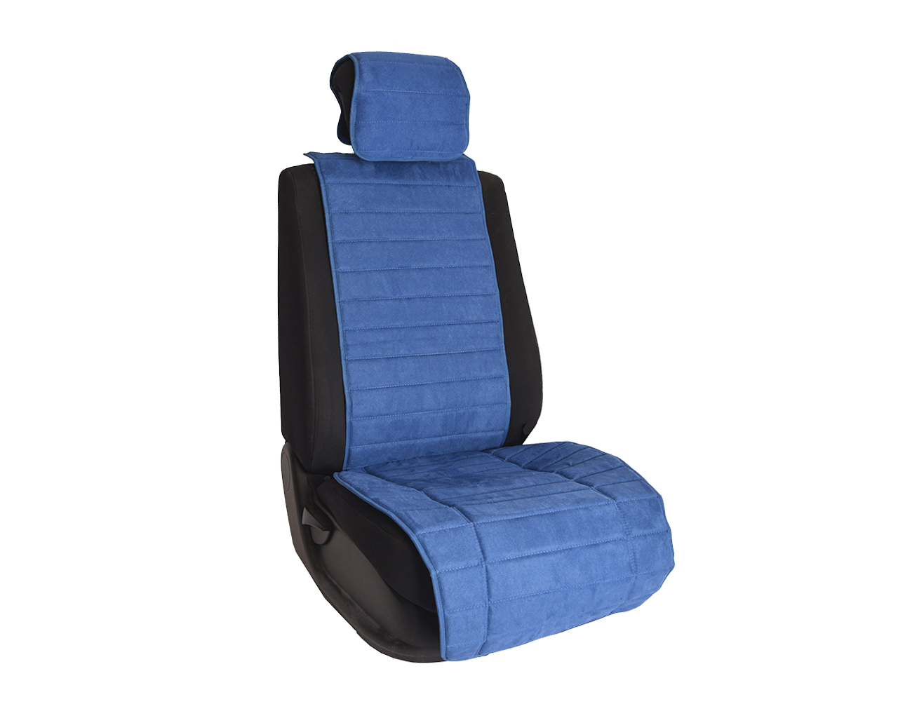 Накидка на переднее сиденье автомобиля Vital Technologies Накидка из алькантары однотонная (полоса) Blue