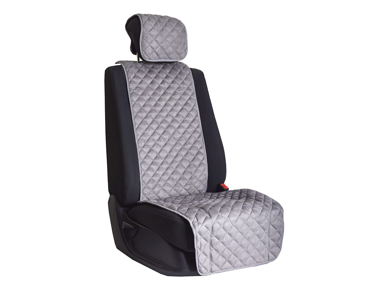 Накидка на переднее сиденье автомобиля Vital Technologies Накидка из алькантары однотонная (квадрат) L.Grey - фото 1 - id-p145515255