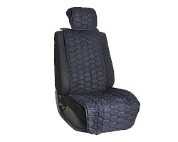 Накидка на переднее сиденье автомобиля Vital Technologies Накидка из алькантары однотонная (соты) Black
