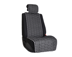Накидка на переднее сиденье автомобиля Vital Technologies Накидка из алькантары однотонная (соты) Dark Grey