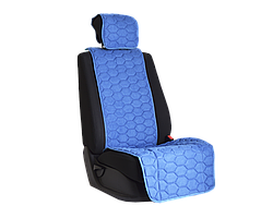 Накидка на переднее сиденье автомобиля Vital Technologies Накидка из алькантары однотонная (соты) Blue