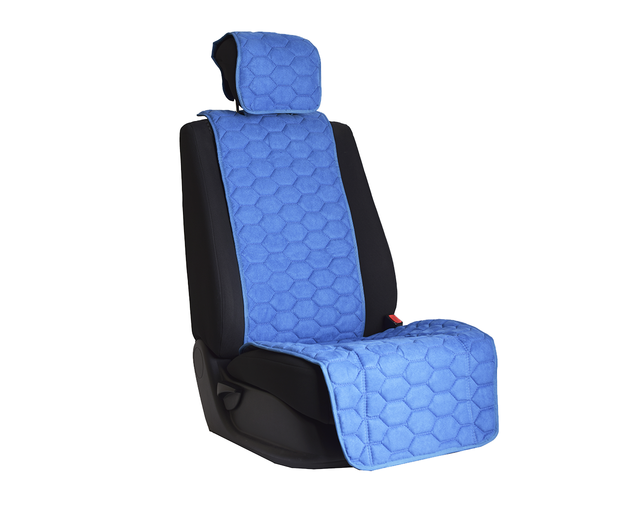 Накидка на переднее сиденье автомобиля Vital Technologies Накидка из алькантары однотонная (соты) Blue - фото 1 - id-p145515284