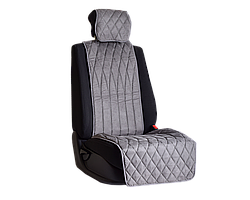 Накидка на переднее сиденье автомобиля Vital Technologies Накидка из алькантары однотонная (инфинити) L.Grey