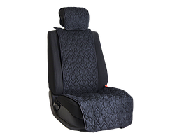 Накидка на переднее сиденье автомобиля Vital Technologies Накидка из алькантары однотонная (пики) Black