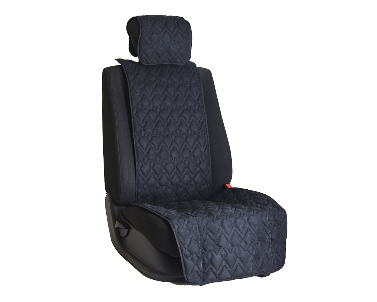 Накидка на переднее сиденье автомобиля Vital Technologies Накидка из алькантары однотонная (пики) Black - фото 1 - id-p145515292