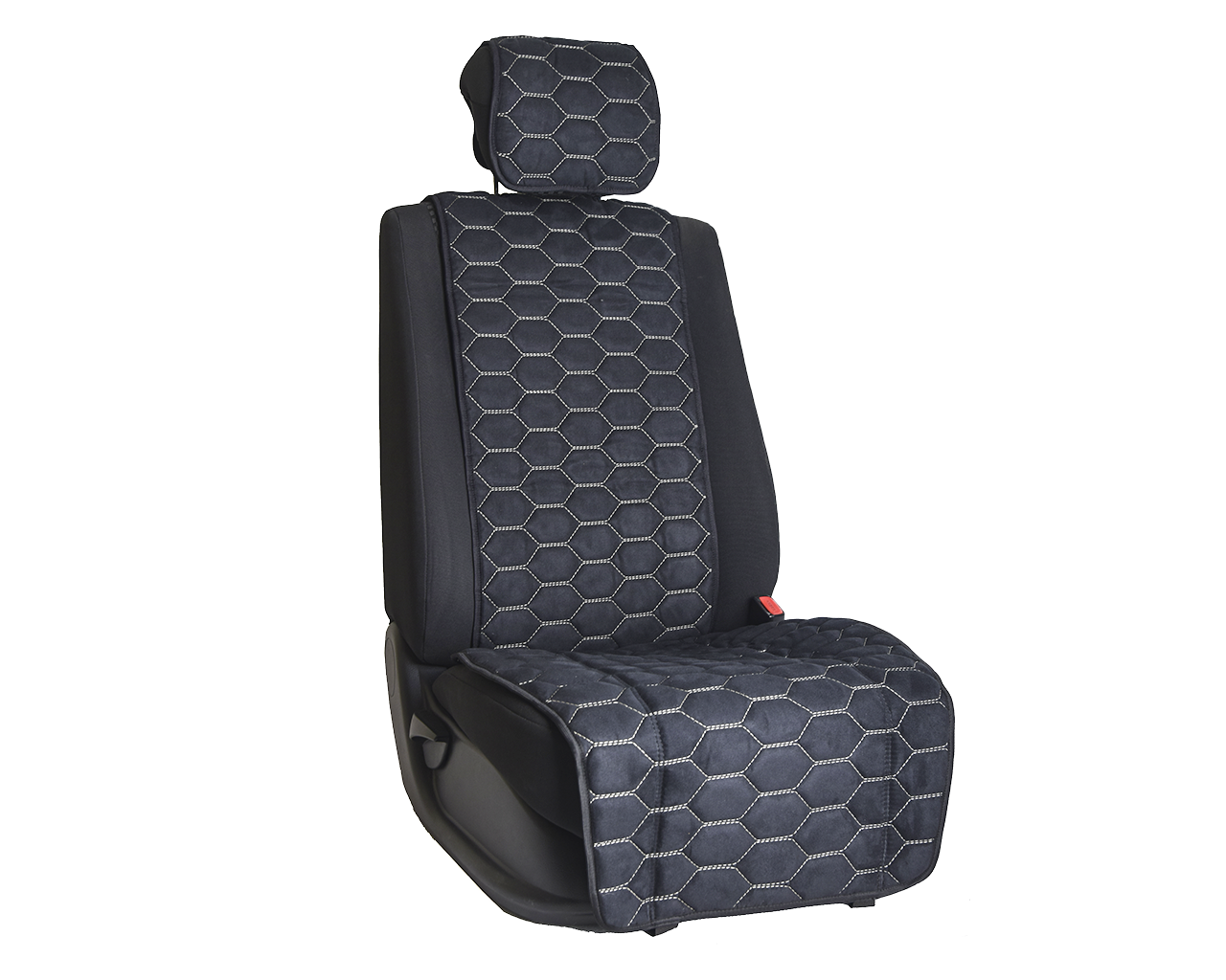 Накидка на переднее сиденье автомобиля Vital Technologies Накидка из алькантары однотонная Black с Beige - фото 1 - id-p145515304