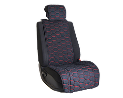 Накидка на переднее сиденье автомобиля Vital Technologies Накидка из алькантары однотонная Black с Red