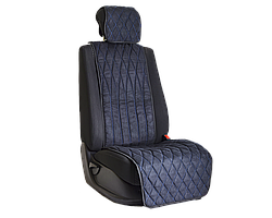 Накидка на переднее сиденье автомобиля Vital Technologies Накидка из алькантары однотонная Black с Blue