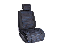 Накидка на переднее сиденье автомобиля Vital Technologies Накидка из алькантары однотонная Black с Blue