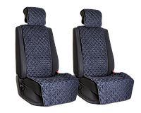 Vital Technologies Комплект накидок на передние сиденья из алькантары Black с Blue отстрочкой (квадрат)