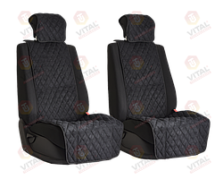 Vital Technologies Комплект накидок на передние сиденья из алькантары (ромб) Black