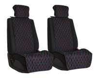 Vital Technologies Комплект накидок на передние сиденья из алькантары Black с Red отстрочкой (ромб)