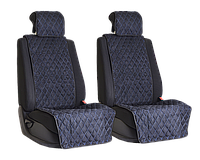 Vital Technologies Комплект накидок на передние сиденья из алькантары Black с Blue отстрочкой (ромб)