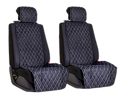 Vital Technologies Комплект накидок на передние сиденья из алькантары Black с Beige отстрочкой (ромб)
