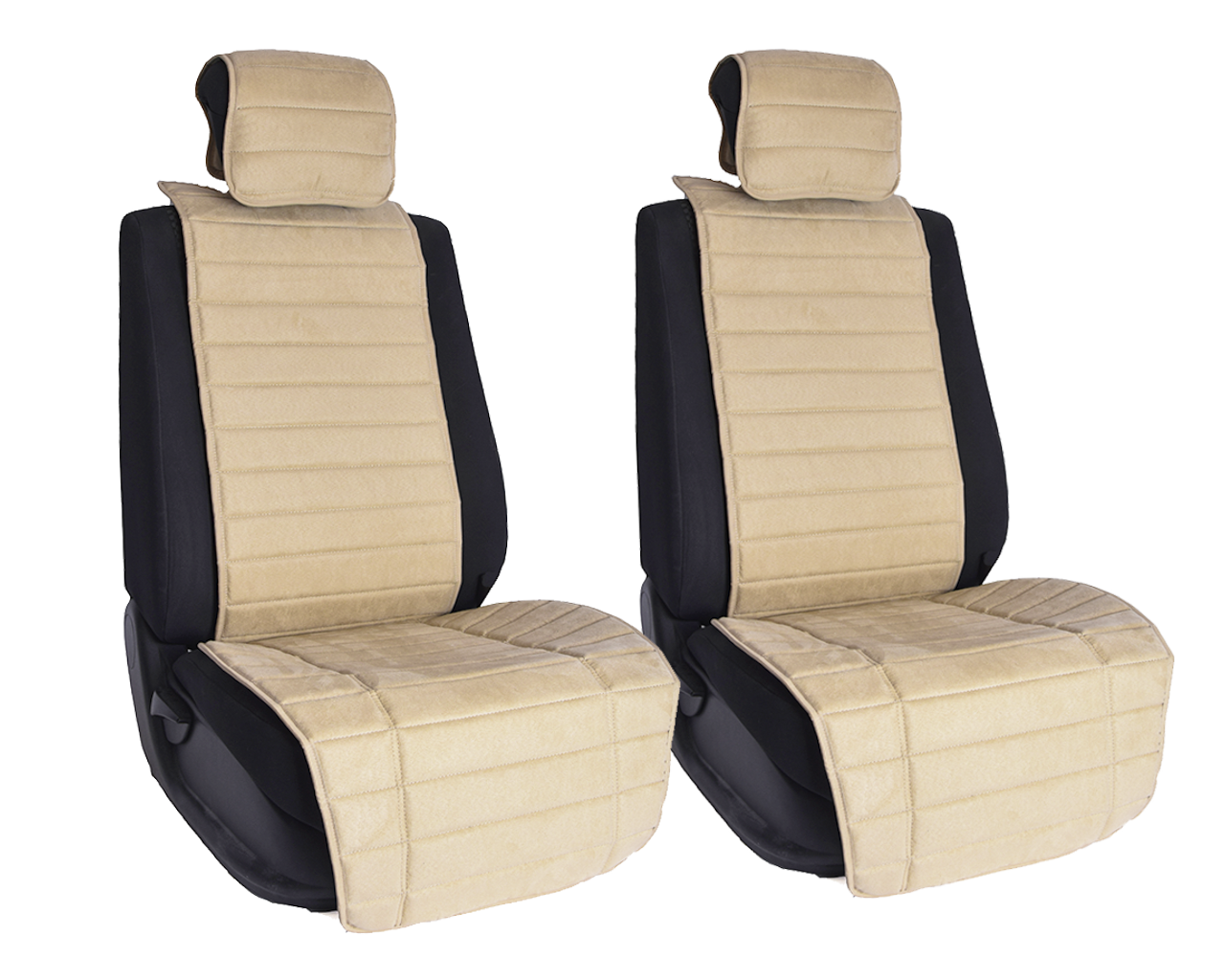 Vital Technologies Комплект накидок на передние сиденья из алькантары (полоса) Beige