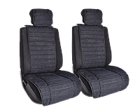 Vital Technologies Комплект накидок на передние сиденья из алькантары (полоса) Black