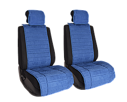 Vital Technologies Комплект накидок на передние сиденья из алькантары (полоса) Blue