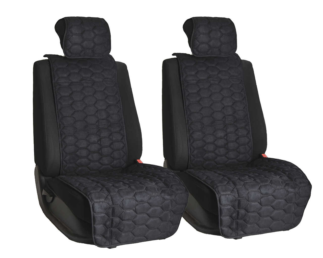 Vital Technologies Комплект накидок на передние сиденья из алькантары (соты) Black - фото 1 - id-p145515371