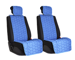 Vital Technologies Комплект накидок на передние сиденья из алькантары (соты) Blue