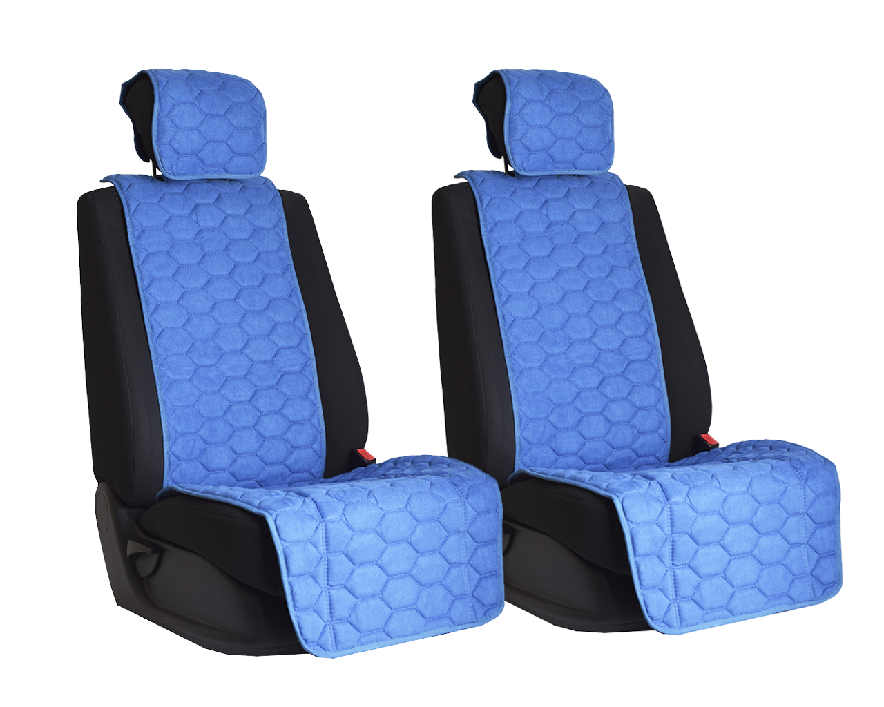 Vital Technologies Комплект накидок на передние сиденья из алькантары (соты) Blue - фото 1 - id-p145515375