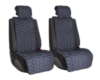 Vital Technologies Комплект накидок на передние сиденья из алькантары Black с Blue отстрочкой (соты)