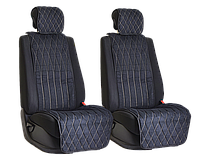 Vital Technologies Комплект накидок на передние сиденья из алькантары Black с Beige отстрочкой (инфинити)