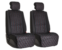 Vital Technologies Комплект накидок на передние сиденья из алькантары Black с Red отстрочкой (инфинити)