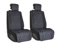 Vital Technologies Комплект накидок на передние сиденья из алькантары Black с Beige отстрочкой (пики)