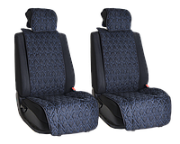 Vital Technologies Комплект накидок на передние сиденья из алькантары Black с Blue отстрочкой (пики)