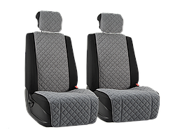 Vital Technologies Комплект накидок на передние сиденья из велюра (квадрат) L.Grey