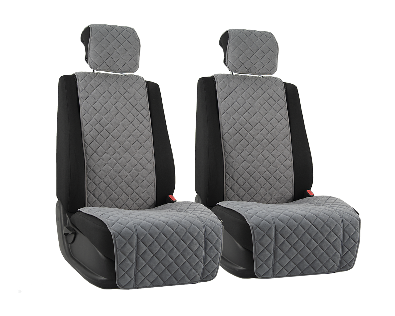 Vital Technologies Комплект накидок на передние сиденья из велюра (квадрат) L.Grey - фото 1 - id-p145515892