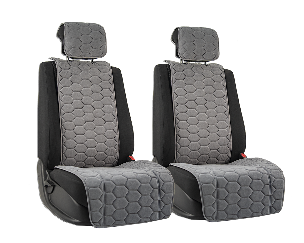 Vital Technologies Комплект накидок на передние сиденья из велюра (соты) L.Grey - фото 1 - id-p145515898