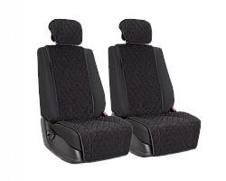 Vital Technologies Комплект накидок на передние сиденья из велюра Black с Red отстрочкой (ромб)
