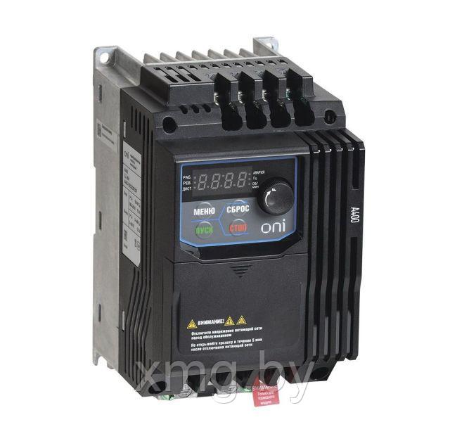 Частотный преобразователь для электродвигателя 0,37 кВт (A400 220В, 1Ф 0,4 kW 2,5А серии ONI) - фото 3 - id-p145543723