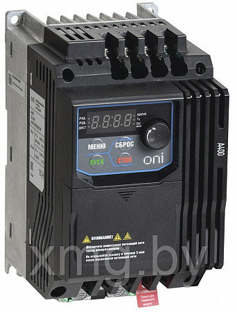 Частотный преобразователь для электродвигателя 0,37 кВт (A400 220В, 1Ф 0,4 kW 2,5А серии ONI) - фото 4 - id-p145543723
