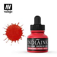 Чернила (тушь) для каллиграфии India Ink, красный, 30мл, Acrilicos Vallejo