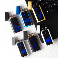 Импульсная зажигалка Lighter сенсорная с картинкой животных