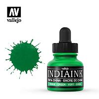 Чернила (тушь) для каллиграфии India Ink, зеленый, 30мл, Acrilicos Vallejo