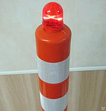 Фонарь сигнальный LED ФС-30 мини с батарейками для конуса, вехи, столбика гибкого., фото 2