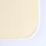Набор ковриков для ванны и туалета Доляна «Пионы», 2 шт: 39×49, 50×80 см, цвет серый, фото 5