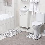 Набор ковриков для ванны и туалета Доляна «Галька», 2 шт: 45×50, 50×80 см, фото 2