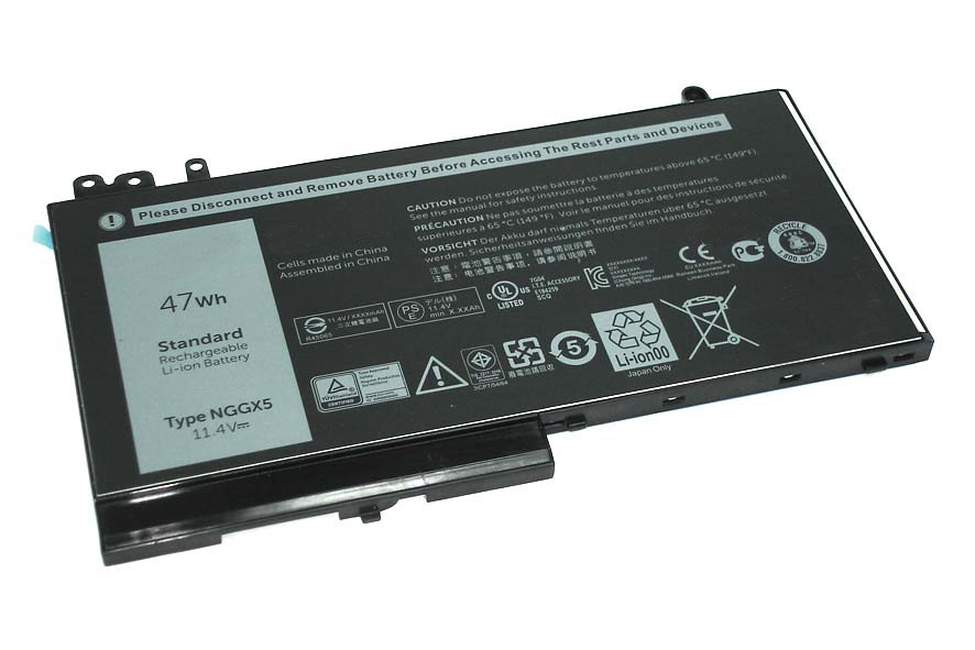 Аккумулятор (батарея) NGGX5 для ноутбука Dell Latitude 12 E5270 11.4B, 47Втч