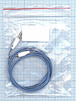Аудио кабель Jack 3.5 - Jack 3.5, 1м (плоский кабель), голубой
