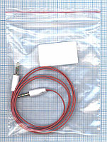 Аудио кабель Jack 3.5 - Jack 3.5, 1м (плоский кабель), красный