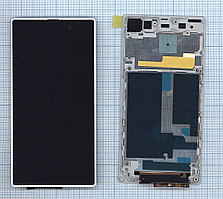 Модуль (матрица + тачскрин) для Sony Xperia Z1, черный с белой рамкой