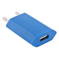 Сетевое зарядное устройство "LP" с USB выходом 1А (синий, европакет)