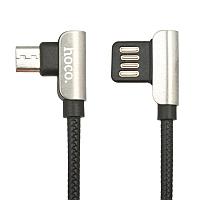 USB кабель Hoco U42 Exquisite Steel Micro Charging Data Cable, 1.2 м, черный