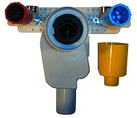 Сифон встраиваемый в стену HL134 с уголками для подачи воды на смеситель, с гидрозатвором, вертикальй Dn50